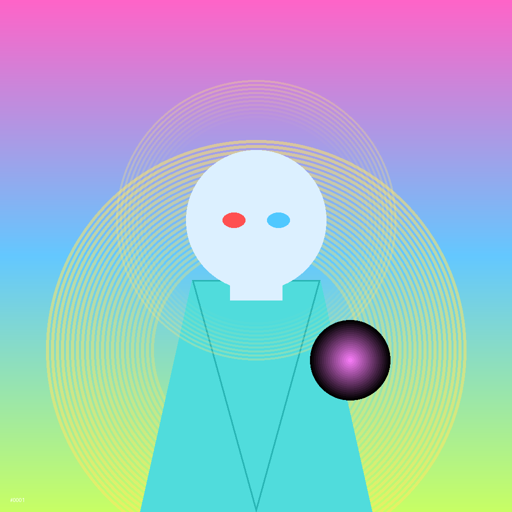 A mythic Onchain Monk featuring holographic background, ethereal body and celestial aura
