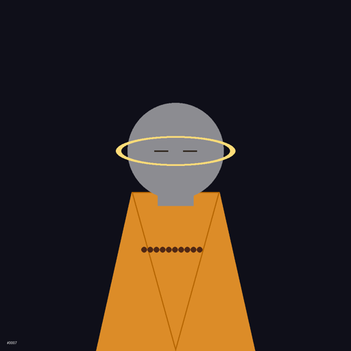 Classic saffron-robed monk